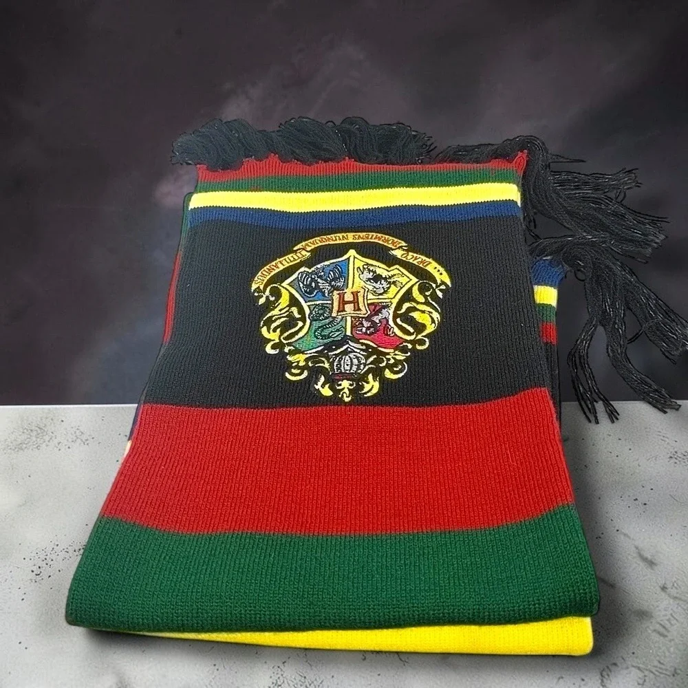 Harry Potter Hogwarts Crest Scarf Multi Color House Stripes Universal Orlando